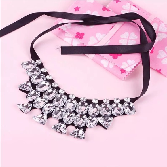 Fashion statement rhinestone crystal black ribbon - Picture 4 of 7